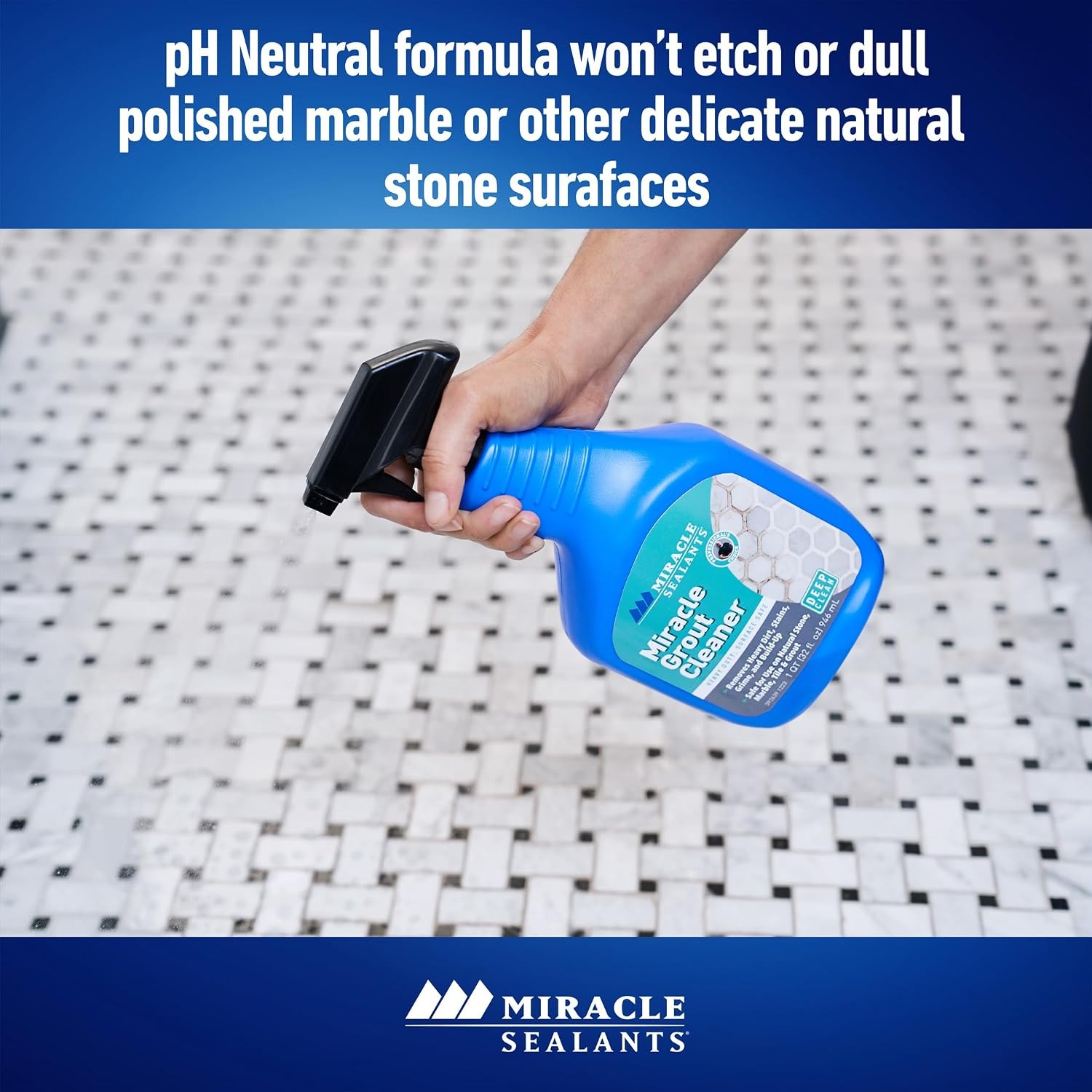 Miracle Sealants Heavy Duty Miracle Grout Cleaner Spray for Natural Stone, Marbl
