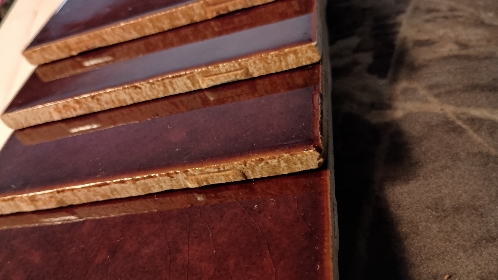 Vtg Oxblood Burgundy 1950s Tile Gardens California 4¼” Square High Sheen Gloss 4