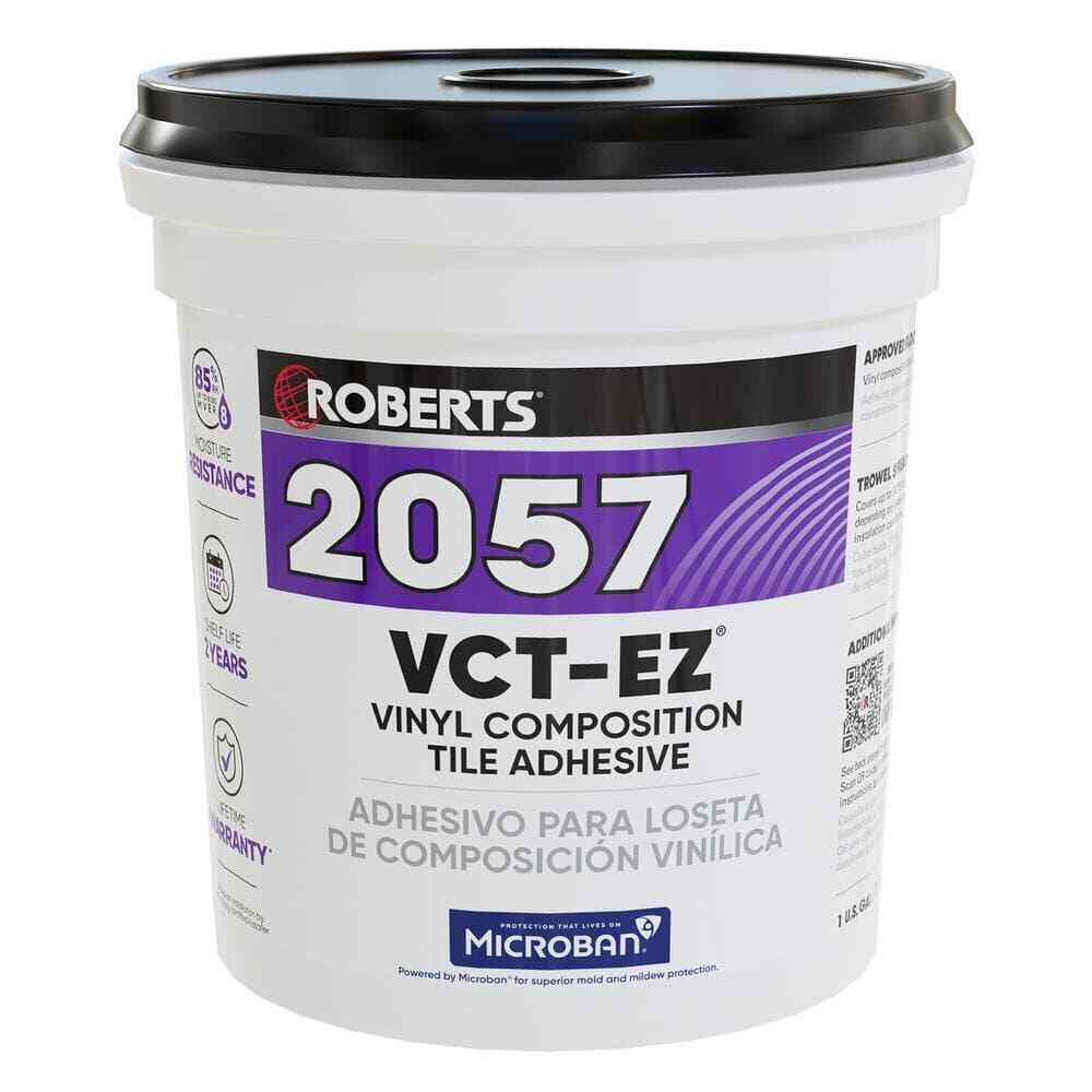 ROBERTS Vinyl Tile Adhesive 1 Gal Indoor Floor Glue High Tack 24 Hour Dry Time