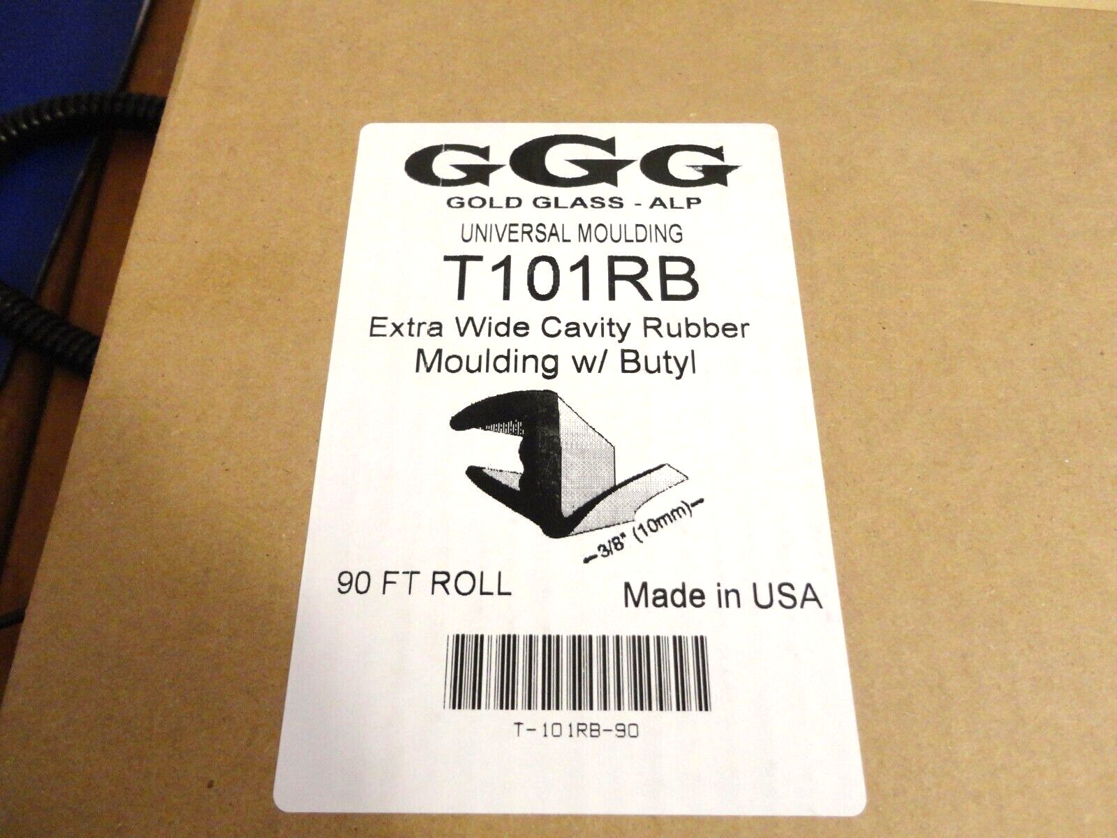T101RB EXTRA WIDE CAVITY UNIVERSAL RUBBER MOULDING W/BUTYL / 90FT ROLL