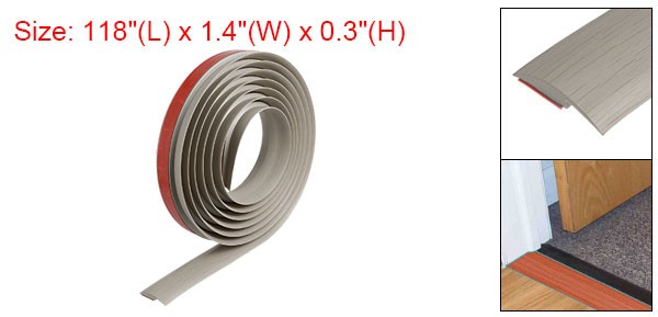 9.84ft Floor Transition Strip Self Adhesive Carpet to Tile Strip Light Gray