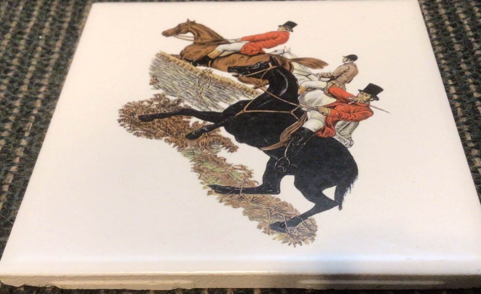 Fox Hunt Hunting Ceramic Tile or Hot Plate #12