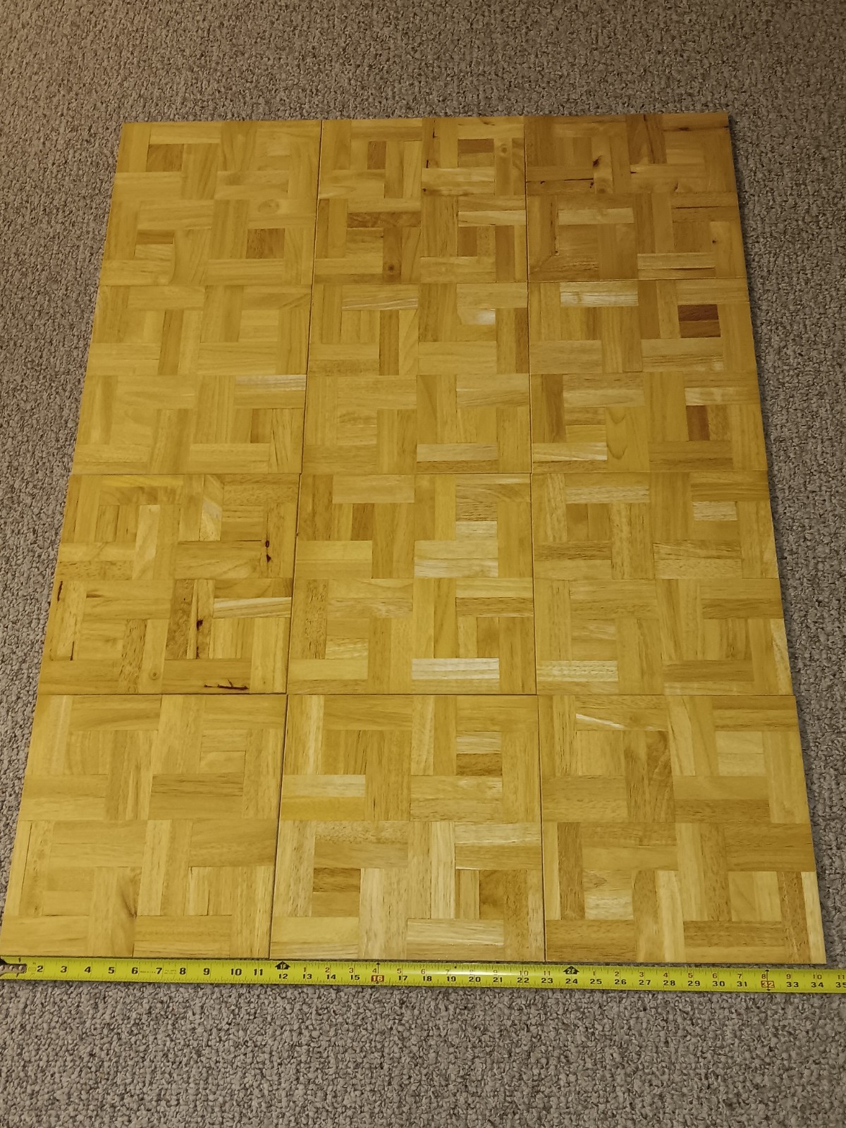 Oak Tree Hevea Wood HADDON HALL Parquet solid wood floor tiles Brand New 12 PCS.