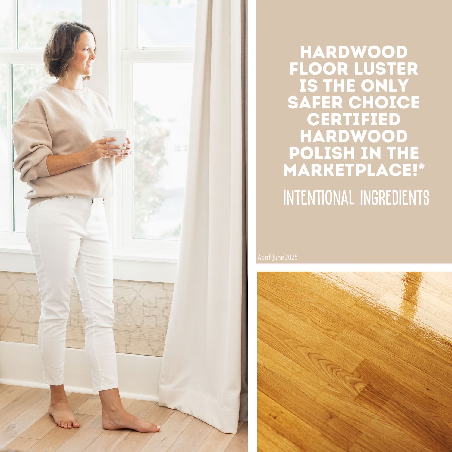 2 Pack Quick Shine Hardwood Floor Luster 64oz PFAS Free Floor Polish and Finish