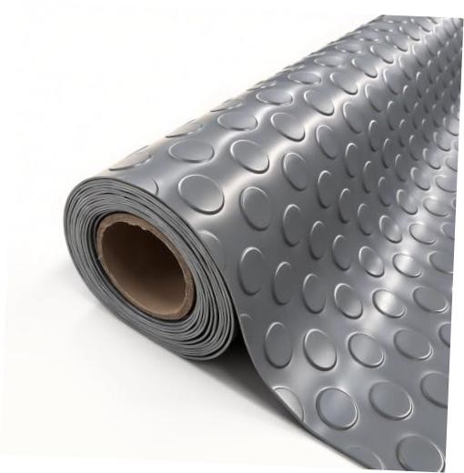 Garage Floor Mat, 2mm Thickened PVC Coin Pattern | Non-Slip 4×30 FT Gray(Coin)