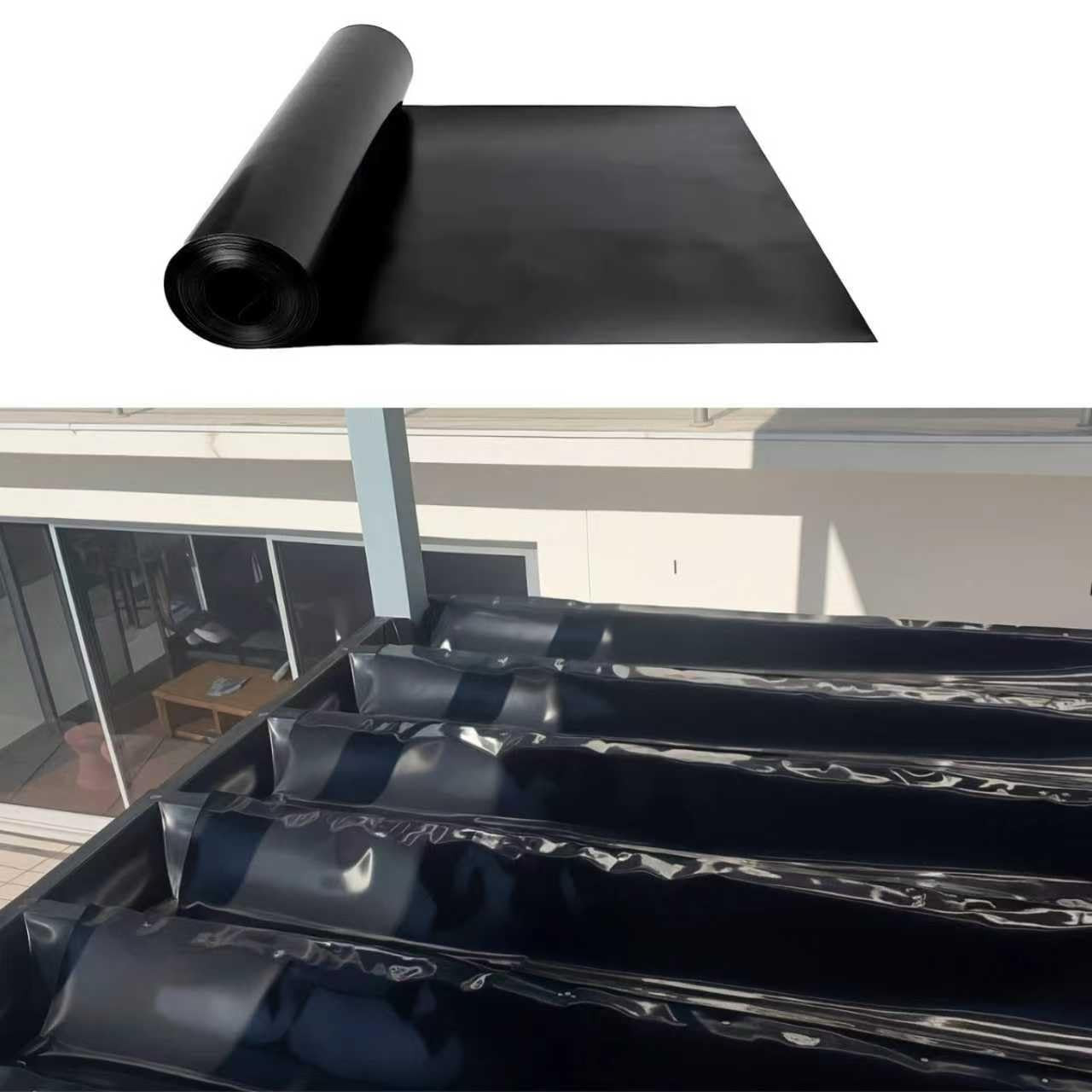 50Ft HDPE Waterproof Deck Membrane Black Under Deck Drainage 16″ Joist Spacing