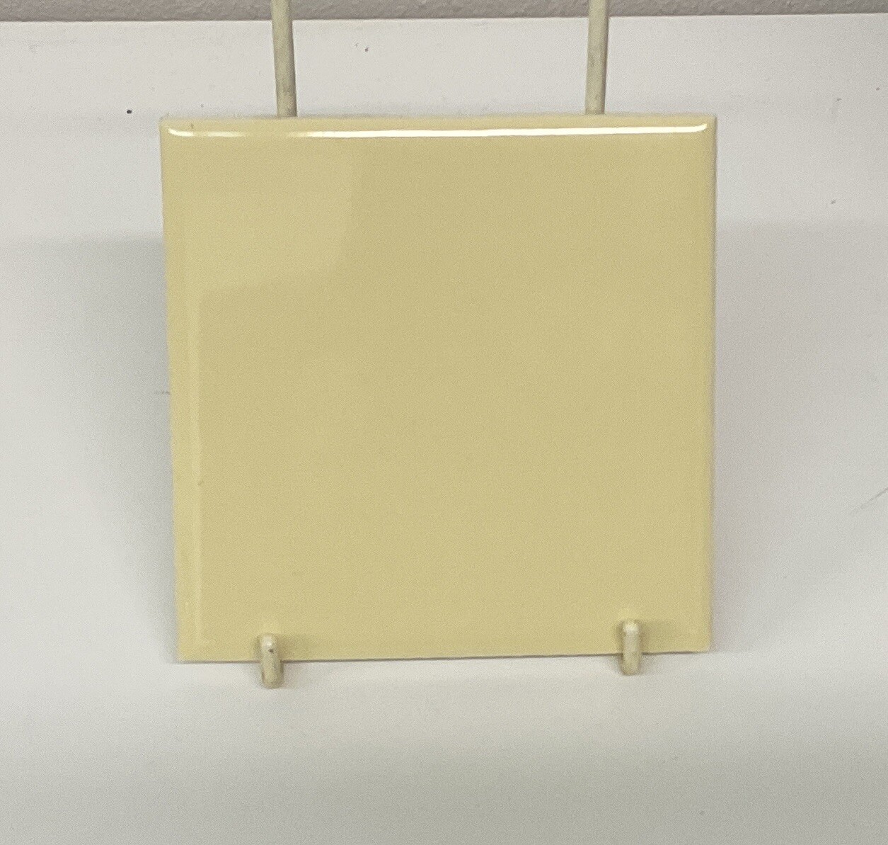 Vintage Light Yellow Wenezel 4 1/4 Tile Glossy Unused