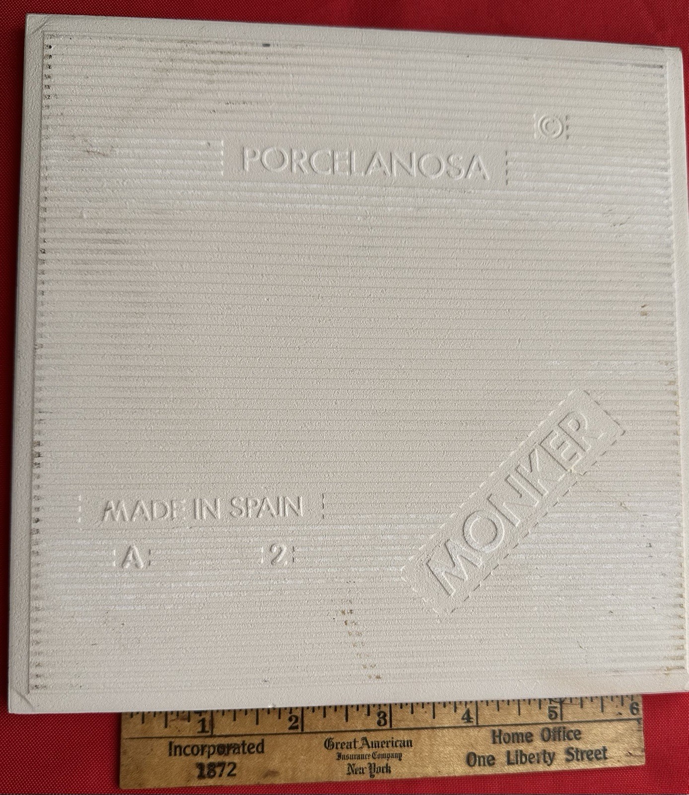 1 pc. 8″ X 8″ *Off White + Gray-Brown Swirls; Ceramic-Porcelain Floor Tile NEW