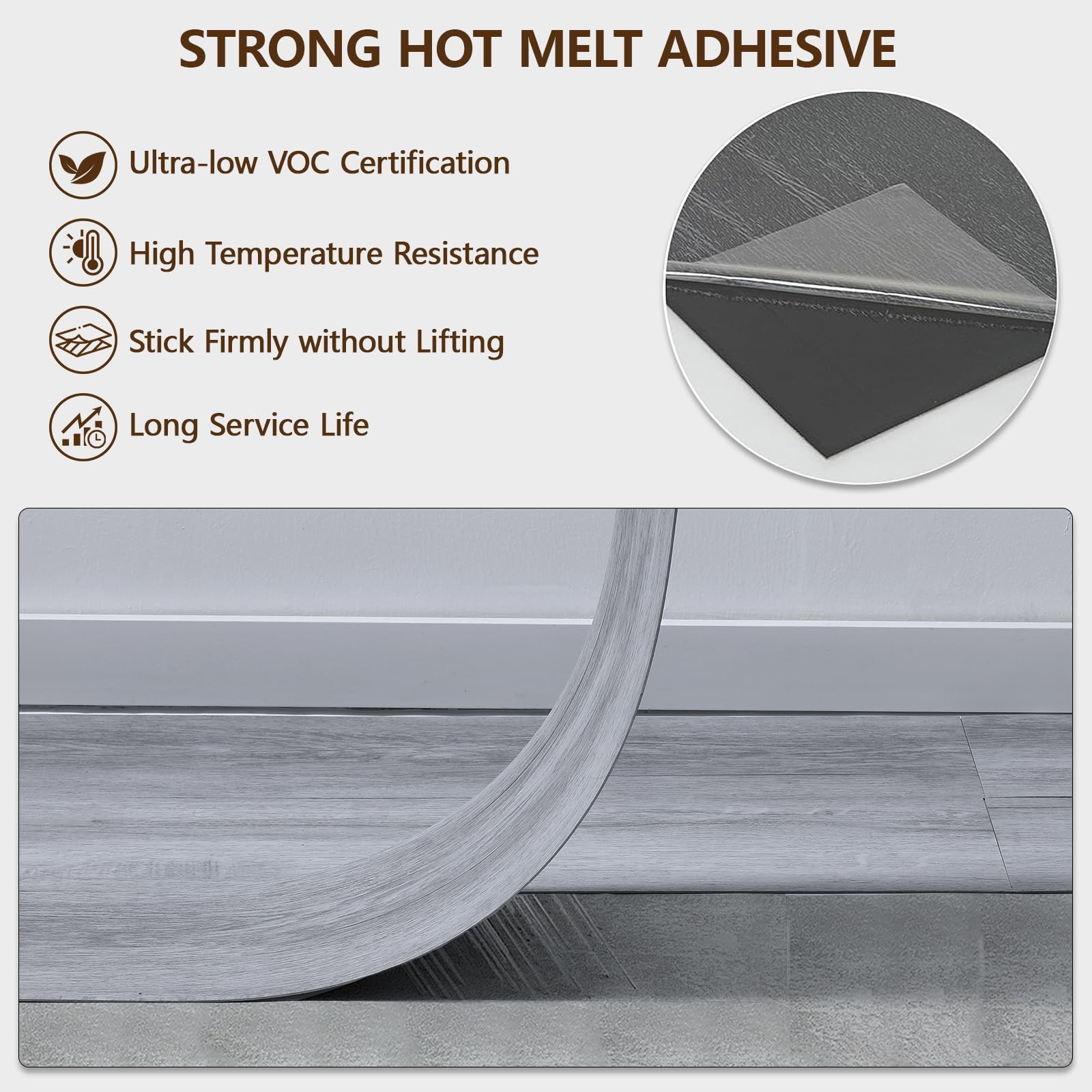 Peel and Stick Floor Tile, 36-Pack 36″x 6″ Light Grey Wood Grain Sticky Tiles…