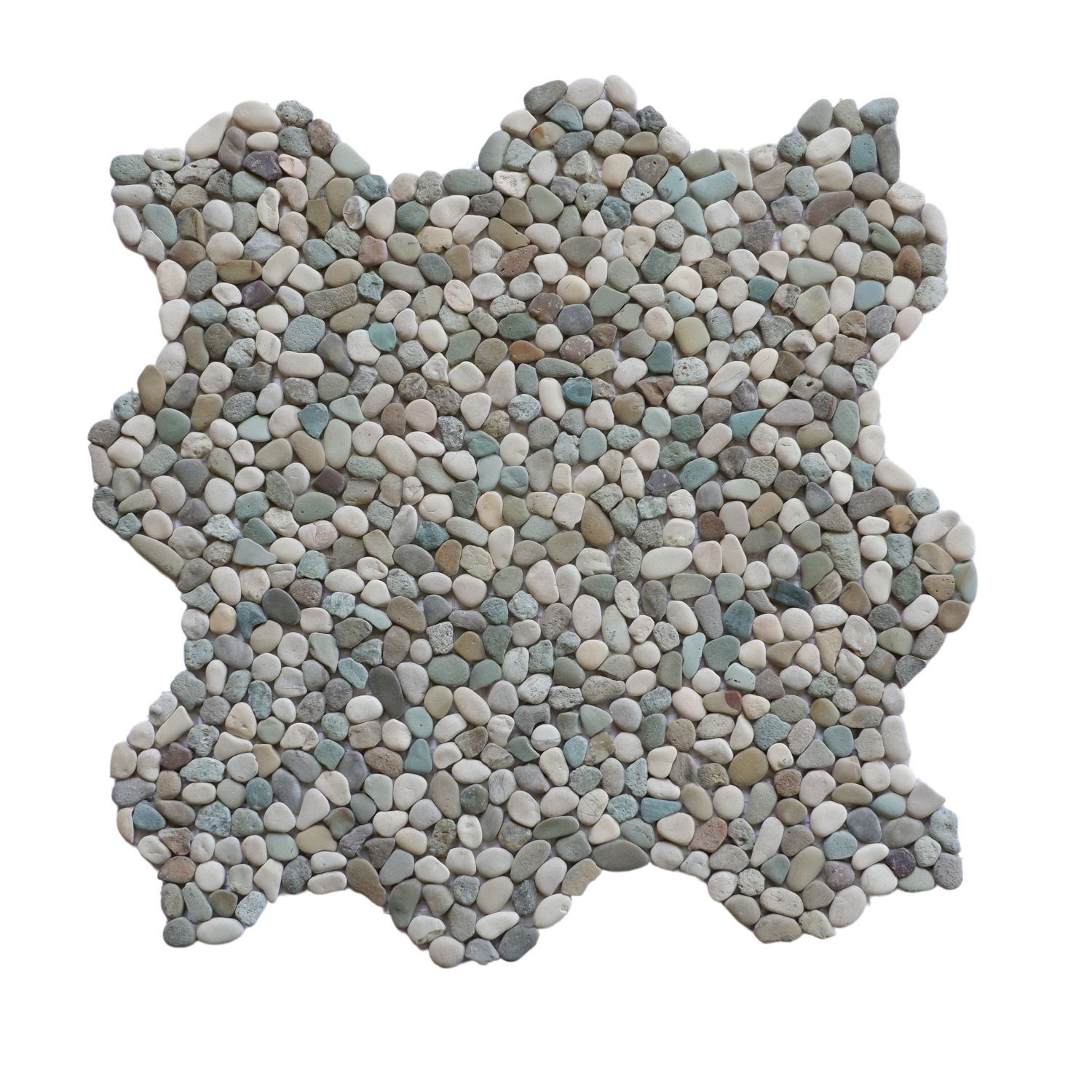 Mini White Green Pebble Natural Stone Mosaic Wall & Floor Tile ($10.27/SqFt)