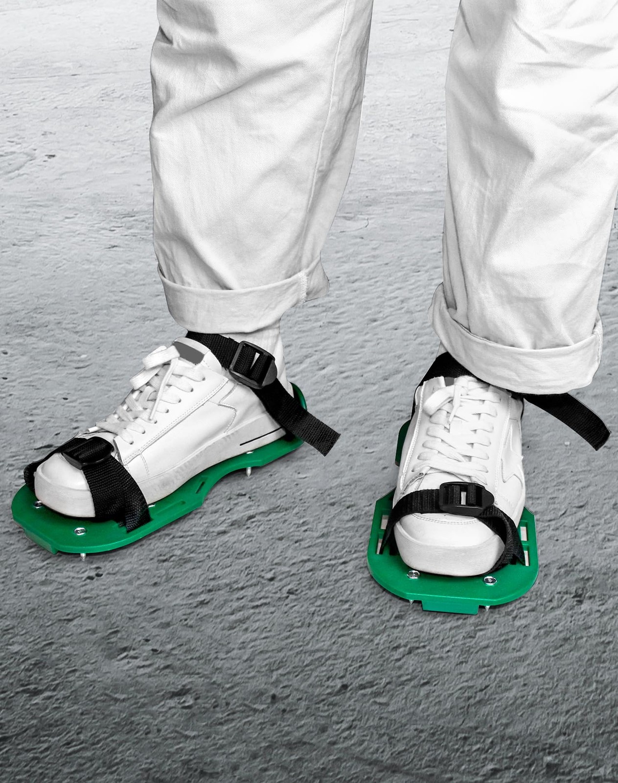 QWORK Gunite Spiked Shoes With 3/4 Short Spikes Perfect For Epoxy Floor, Overlay