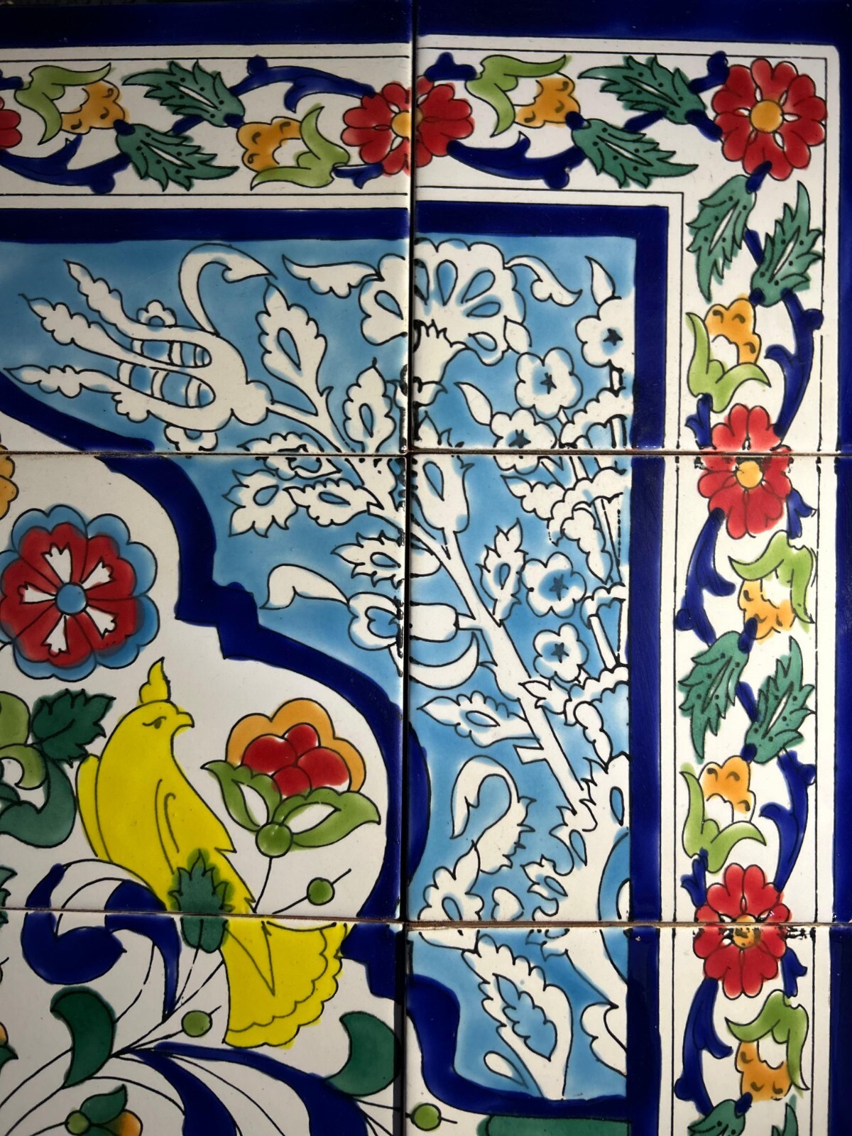 24″ x 30″ Ceramic Tile Mural Backsplash Art Wall Panel Hand Painted Flowers Tile