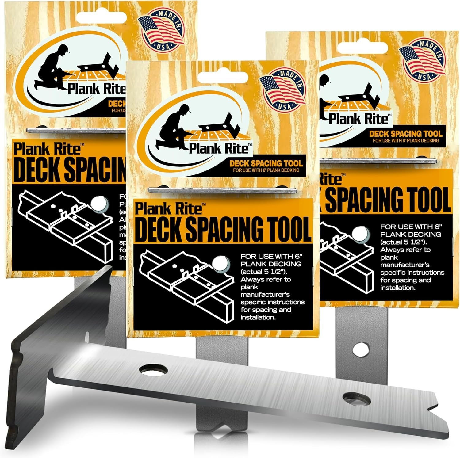 Steel Deck Spacing and Fastening Tool 3 Pack for Use with 5-1/2 Inch Deck Boa…