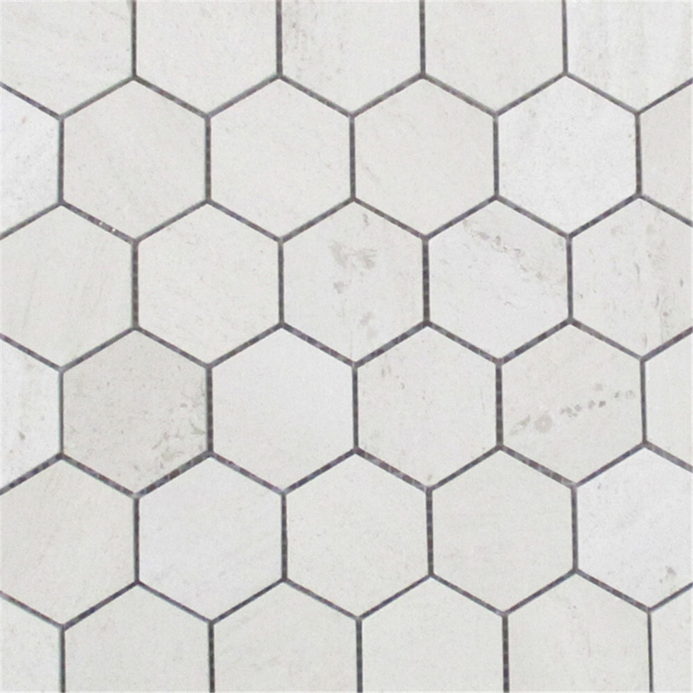 H32XH Golden Beach Moleanos Beige Limestone 2″ Hexagon Mosaic Tile Honed