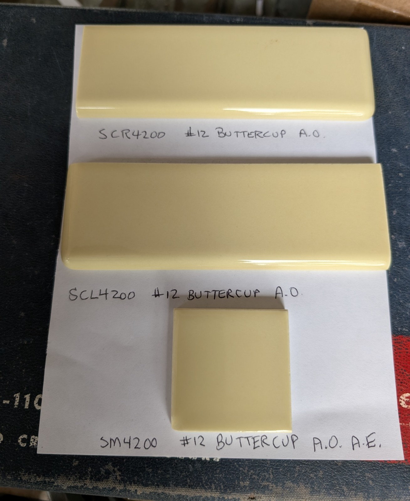 3 pc American Olean Bullnose 2×6 #12 Buttercup Yellow Corners L&R S4269 S4200