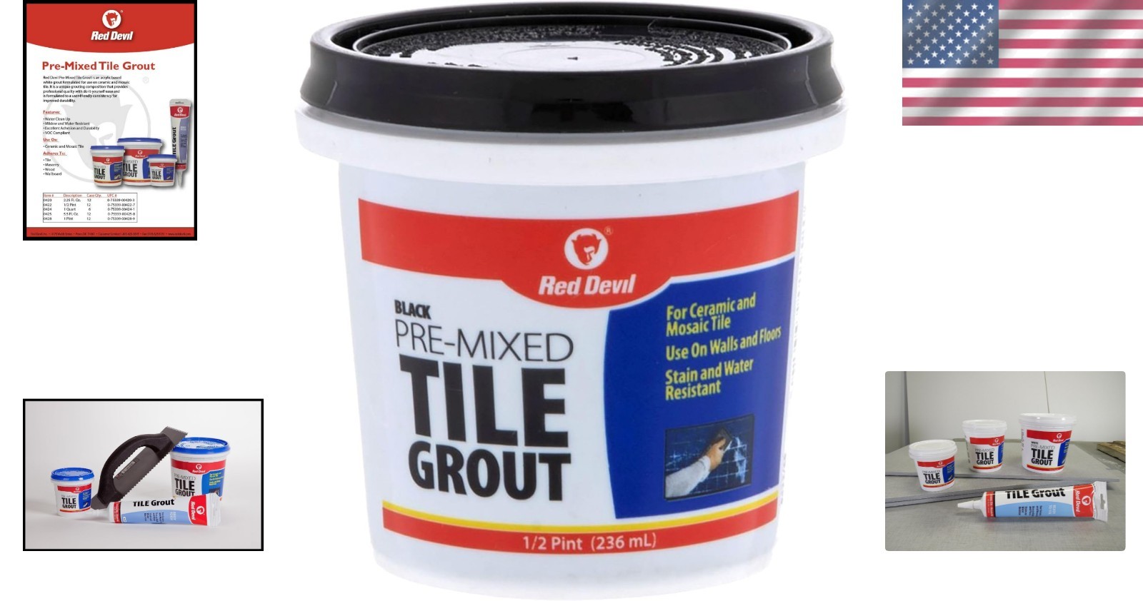 1/2 Pint Black Tile Grout – Excellent Adhesion for Home Installations