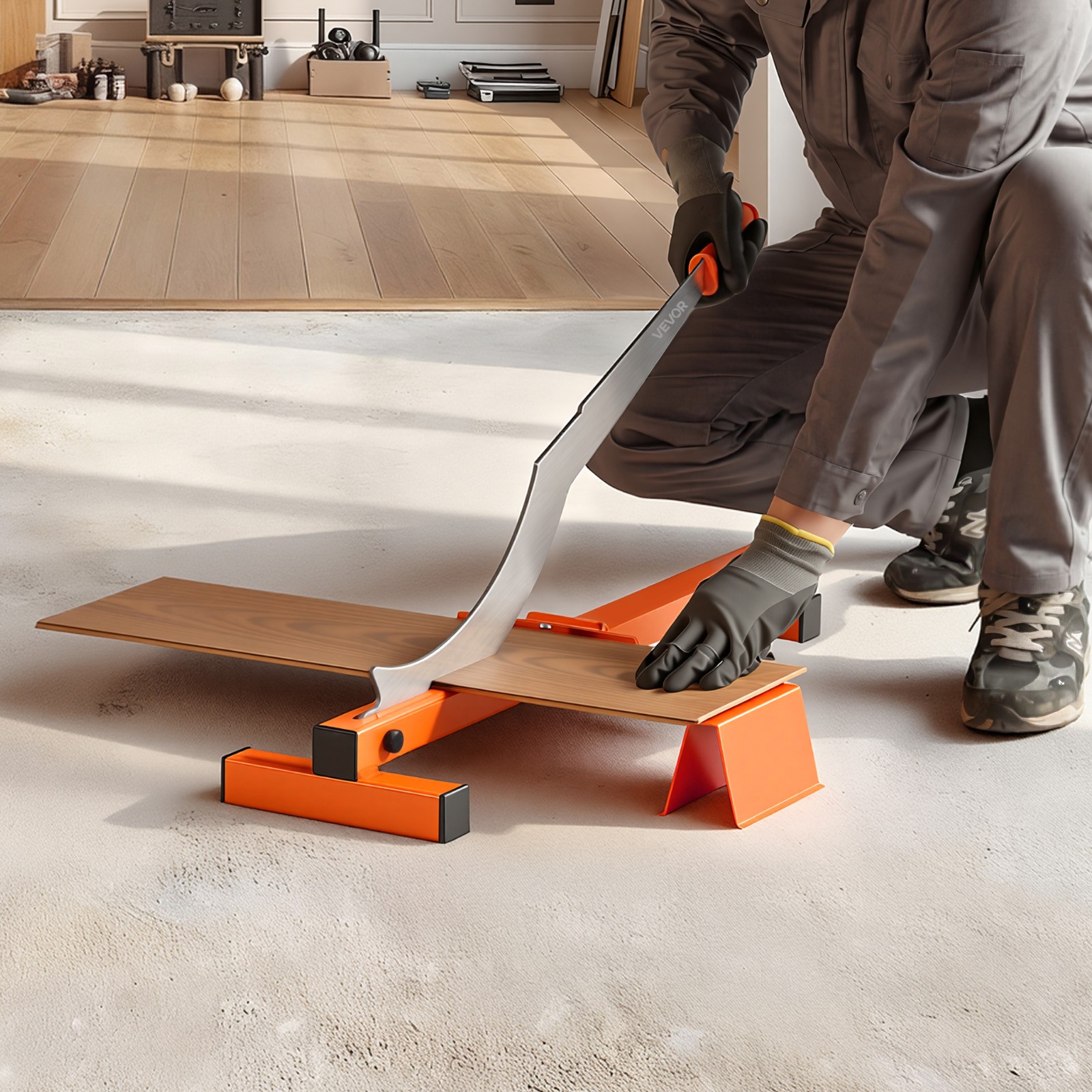 VEVOR 12″ Vinyl Floor Cutter 10mm Laminate Tool w/ Angle Guide D2 Blade