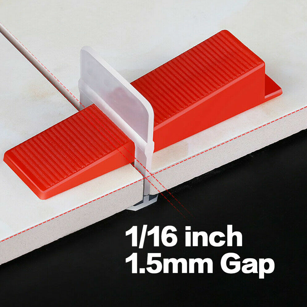 500PCS 1/8″ 3mm Clips Tile Leveling System Set Floor Wall Spacer Tiling Tool Kit