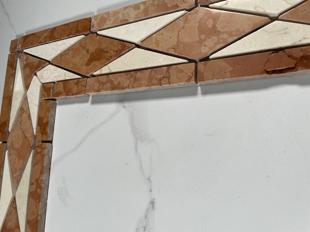 B0006P Marble Mosaic Border Listello Accent Tile Classic Rossa 3×7.9 Polished