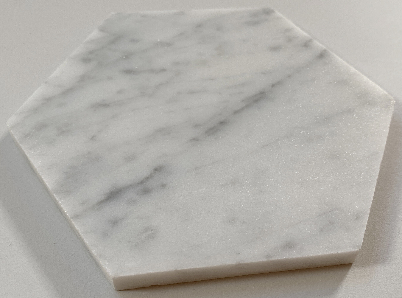 C36H 6″ Hexagon Honed Carrara White Marble Venato Carrera Bianco Tile