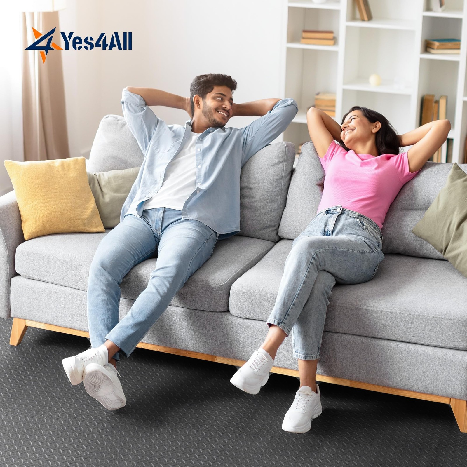 Yes4All EVA Interlocking Foam Floor Tiles with Border 120 SQFT