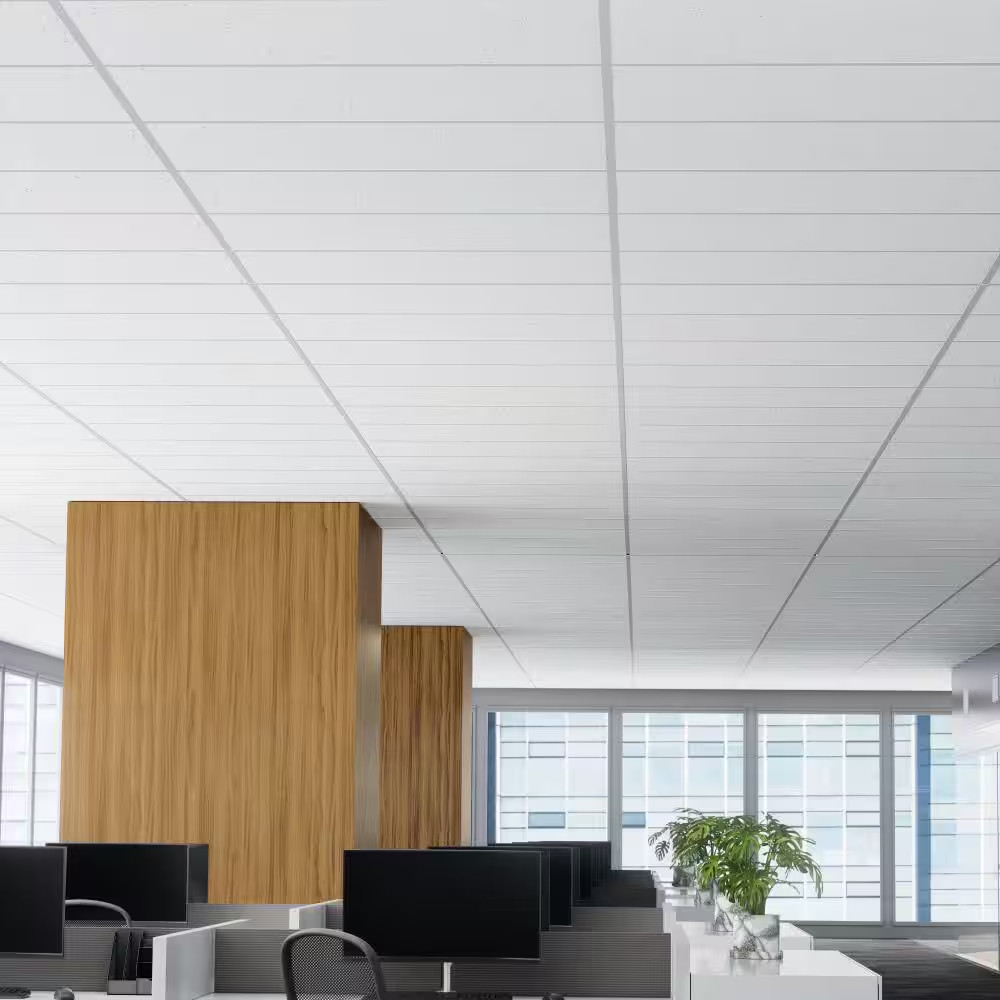 2 Ft. X 4 Ft. Radar White Square Edge Lay-In Ceiling Tile, Case of 8 (64 Sq. Ft)