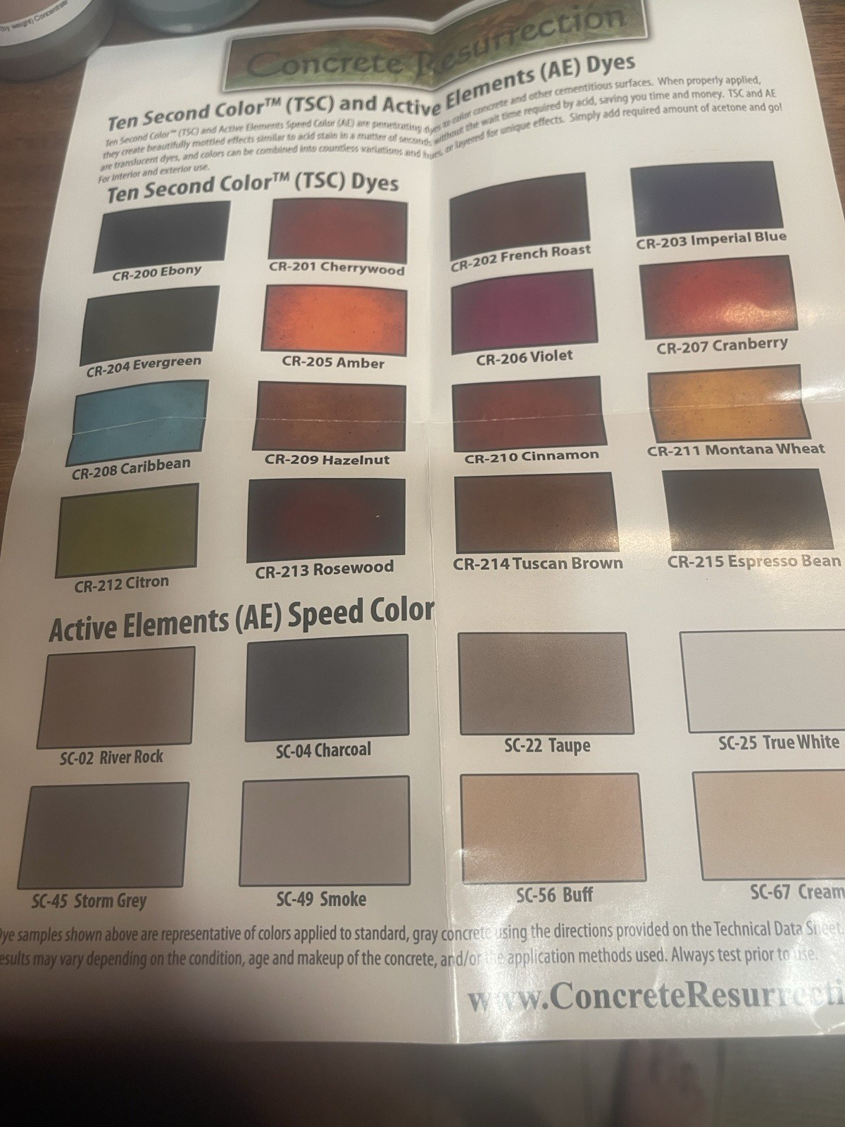 Fast Drying Concrete Stain-Professional-Easy to Use 7 Color Sample Pack 8oz each