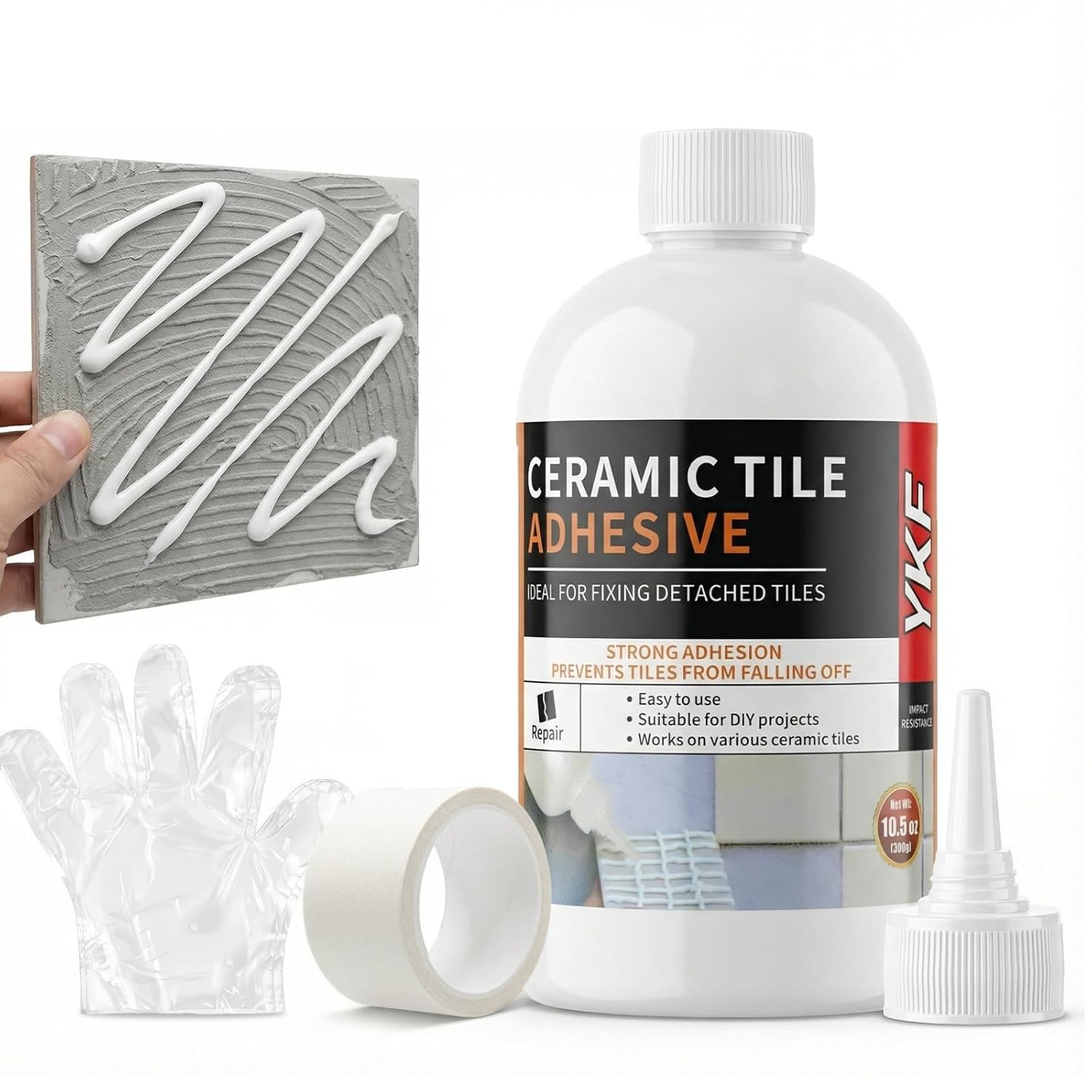 Heavy Duty Tile Adhesive 10.5oz – Instant Fix for Ceramic, Porcelain & Stone