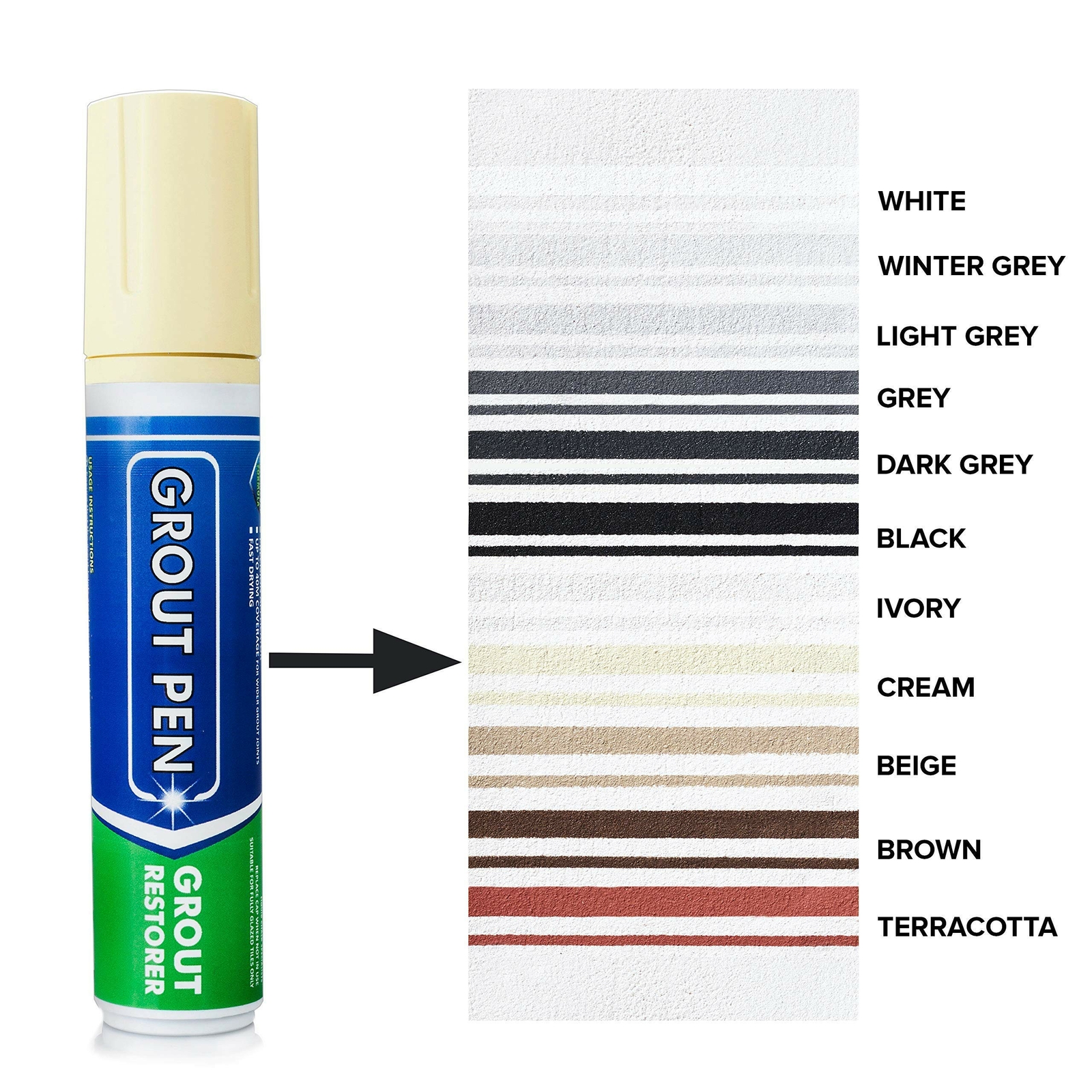 Grout Pen Yellow Cream Tile Paint Marker: Waterproof Tile Grout Pen – Wide Tip