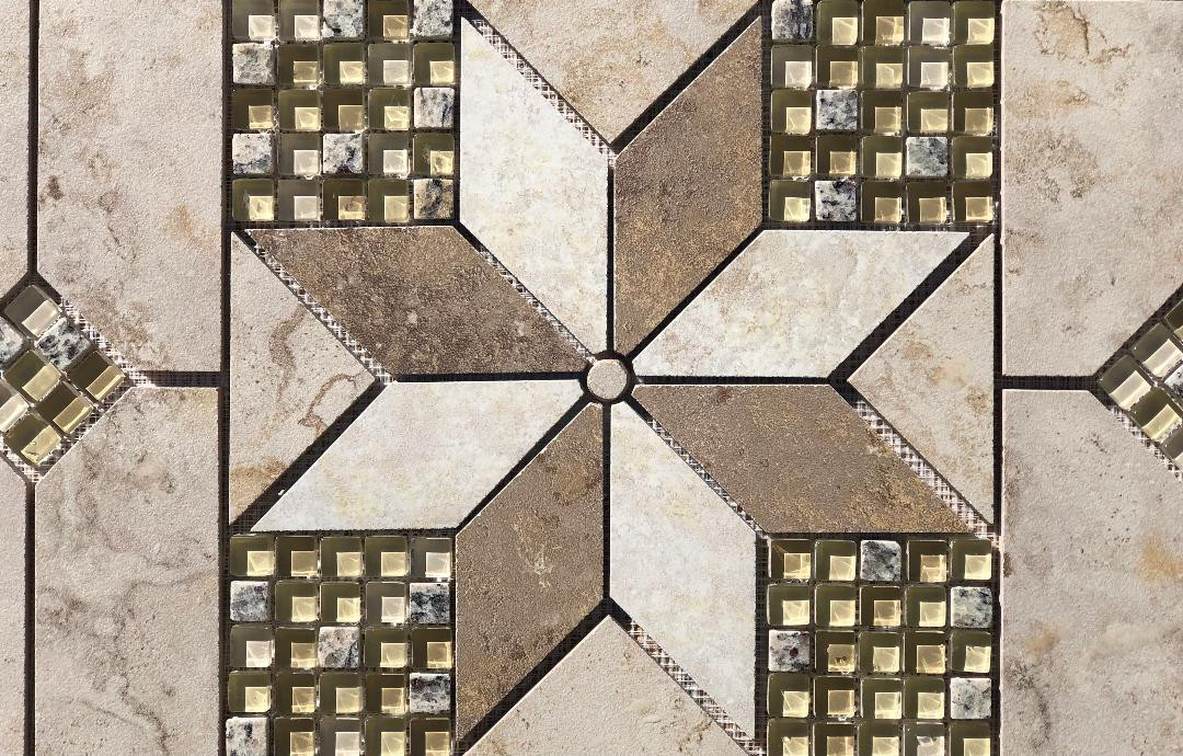 32″ X 20 3/4″ Tile Medallion & Glass Inlay – Daltile’s Stratford Place tile