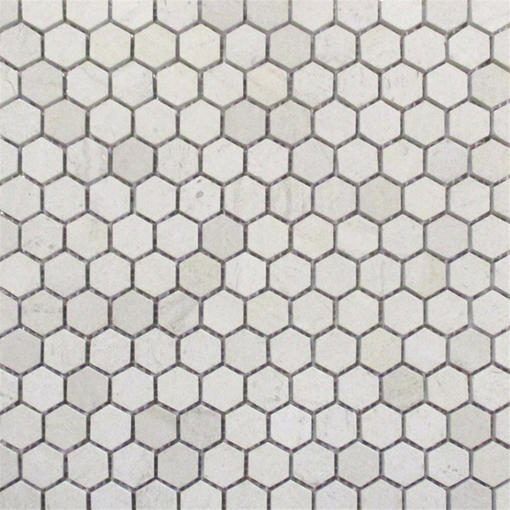 H31XH Golden Beach Moleanos Beige Limestone 1″ Hexagon Mosaic Tile Honed