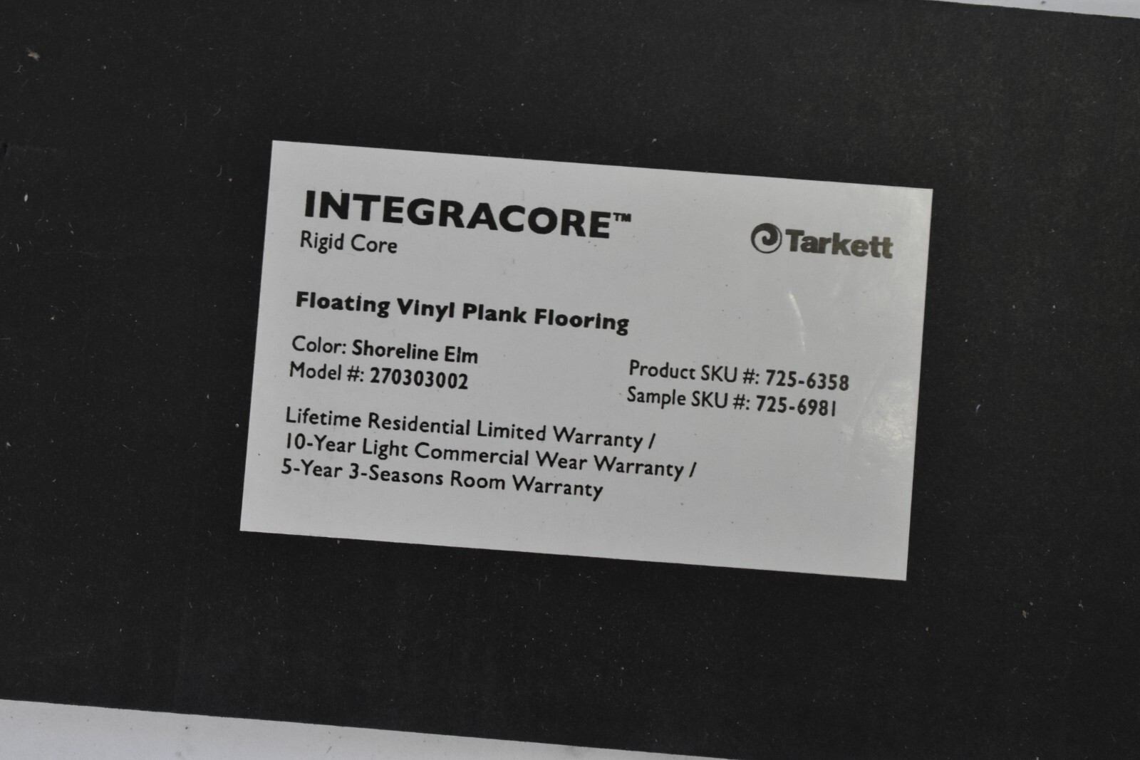 Tarkett Integracore Rigid Core Floating Vinyl Planking Flooring 725-6981 7″ x 3″