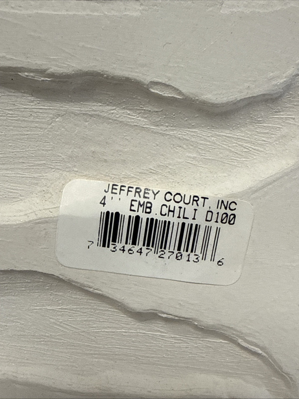 NEW – Pair of 2 Jeffrey Court 4″ 4.25″ Embossed Chili Pepper Tiles White Ceramic