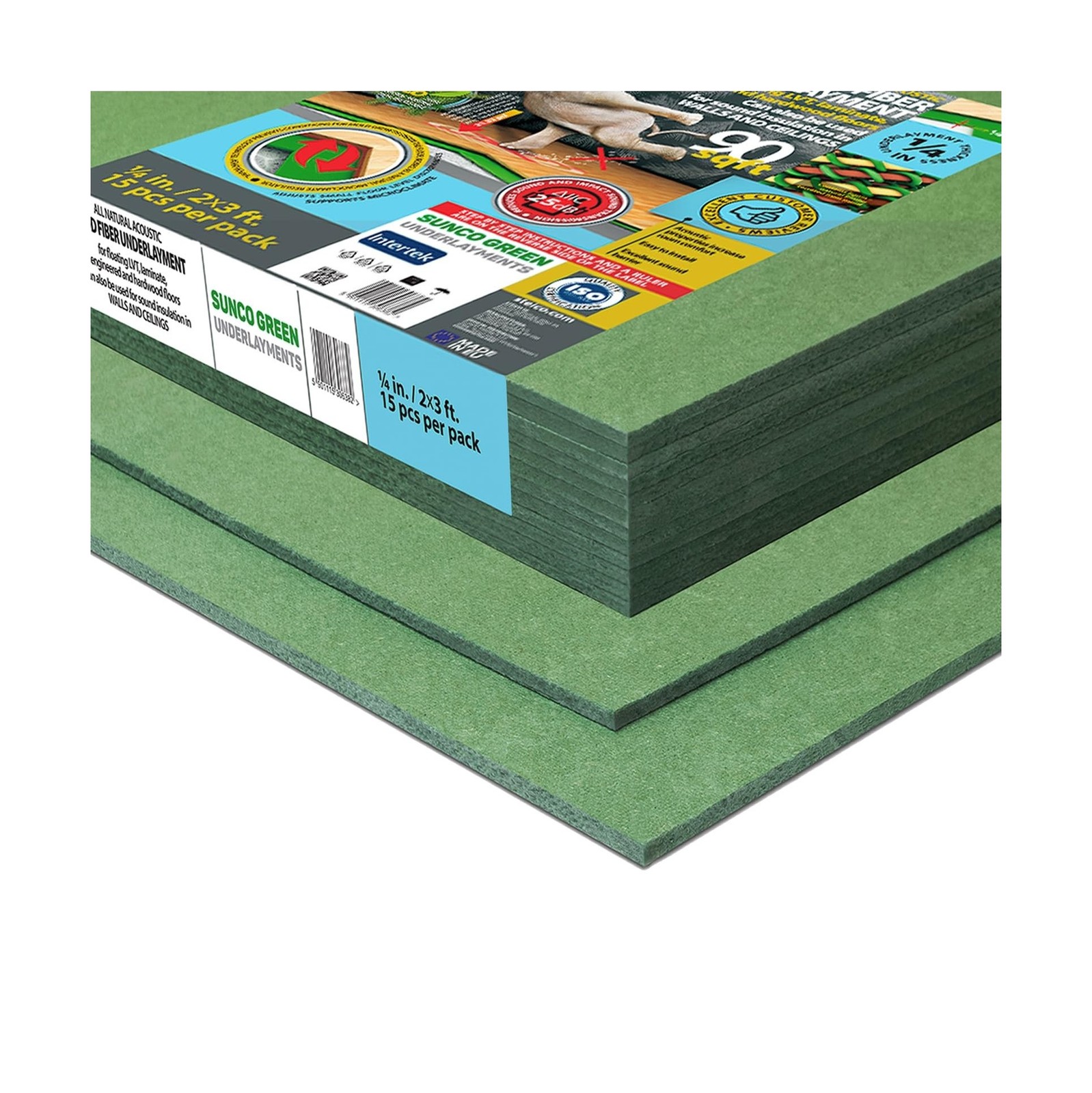 Wood Fiber Flooring Underlayment, 6mm (1/4 Inch) Thickness – 90 Sq Ft, Natura…