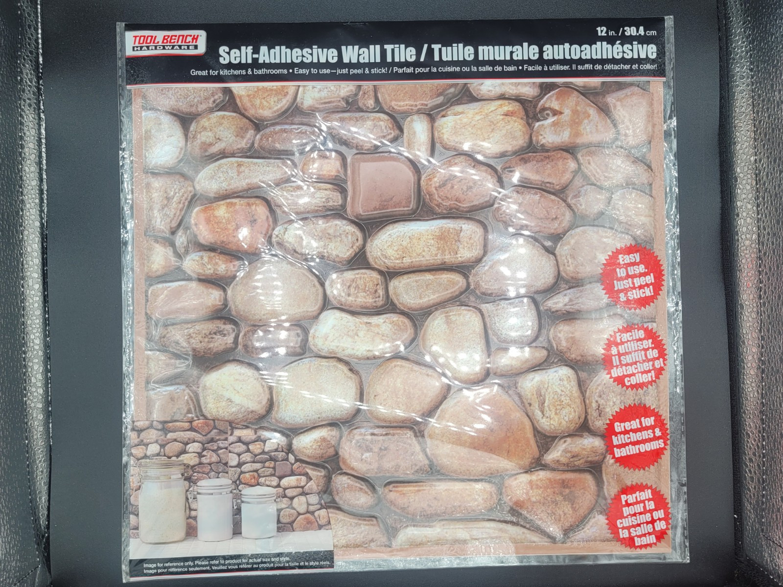 10 PCS Peel Stick Wall Tile River Rock Pebble Stone Backsplash Lightweight 12 in
