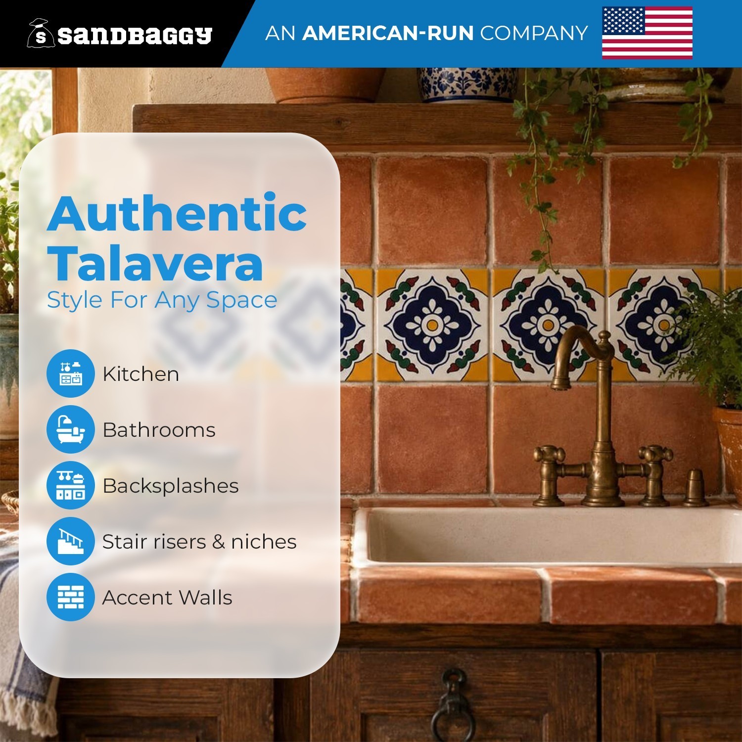 Floral Medallion Quatrefoil Talavera Tile 6” x 6” | Handmade Mexican Tile