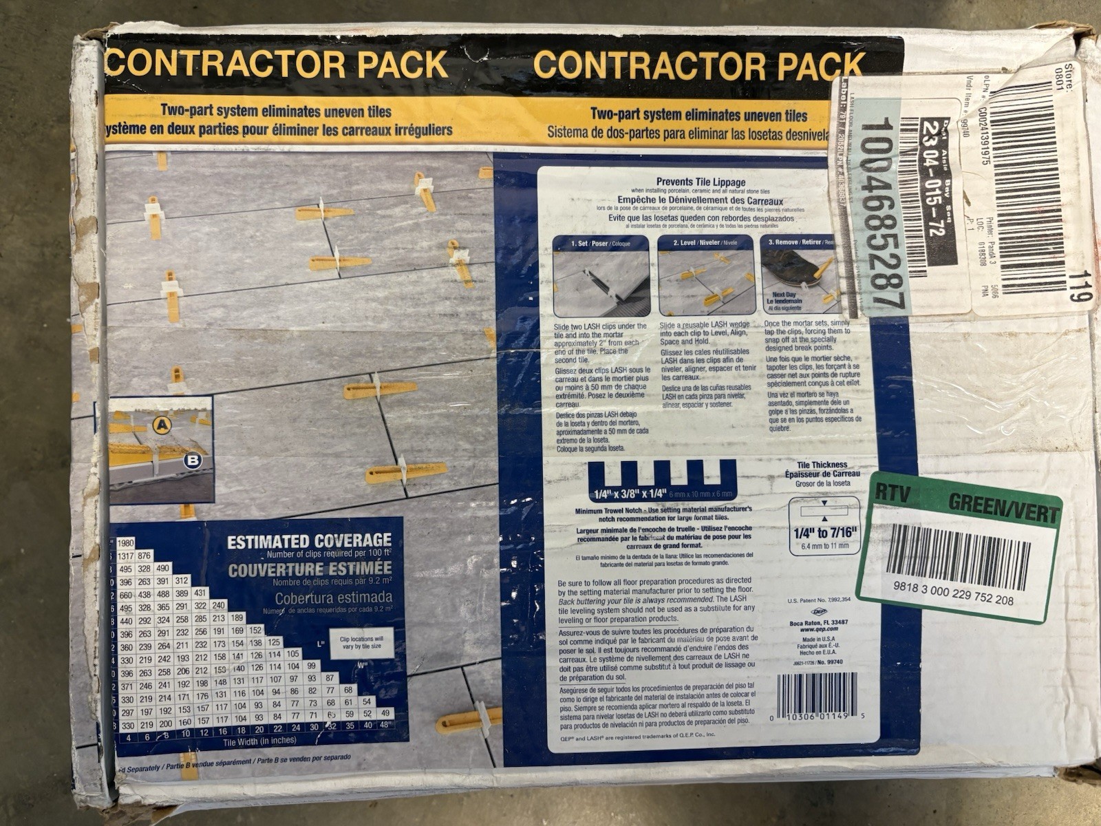 QEP LASH Tile Leveling System, Part A, Clips for 1/16″ Grout (1,000 Pack)