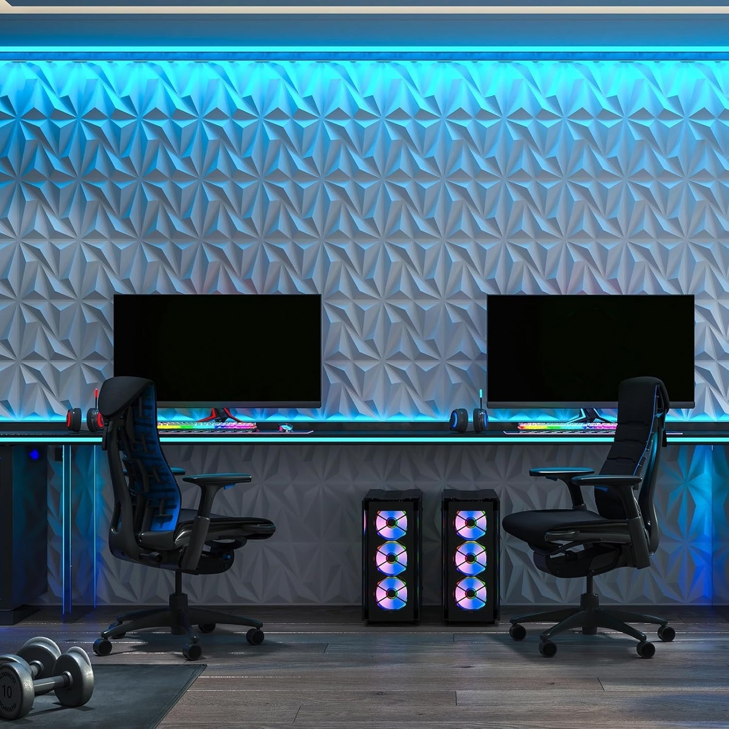 3D Wall Panel Diamond Textured Interior Accent Panels Peel Stick 12×12 White 50x