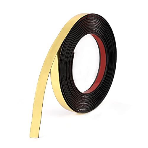Gold Metallic Wall Molding Peel and Stick Trim for Wall Mirror Frame, 1/2″x16.4′