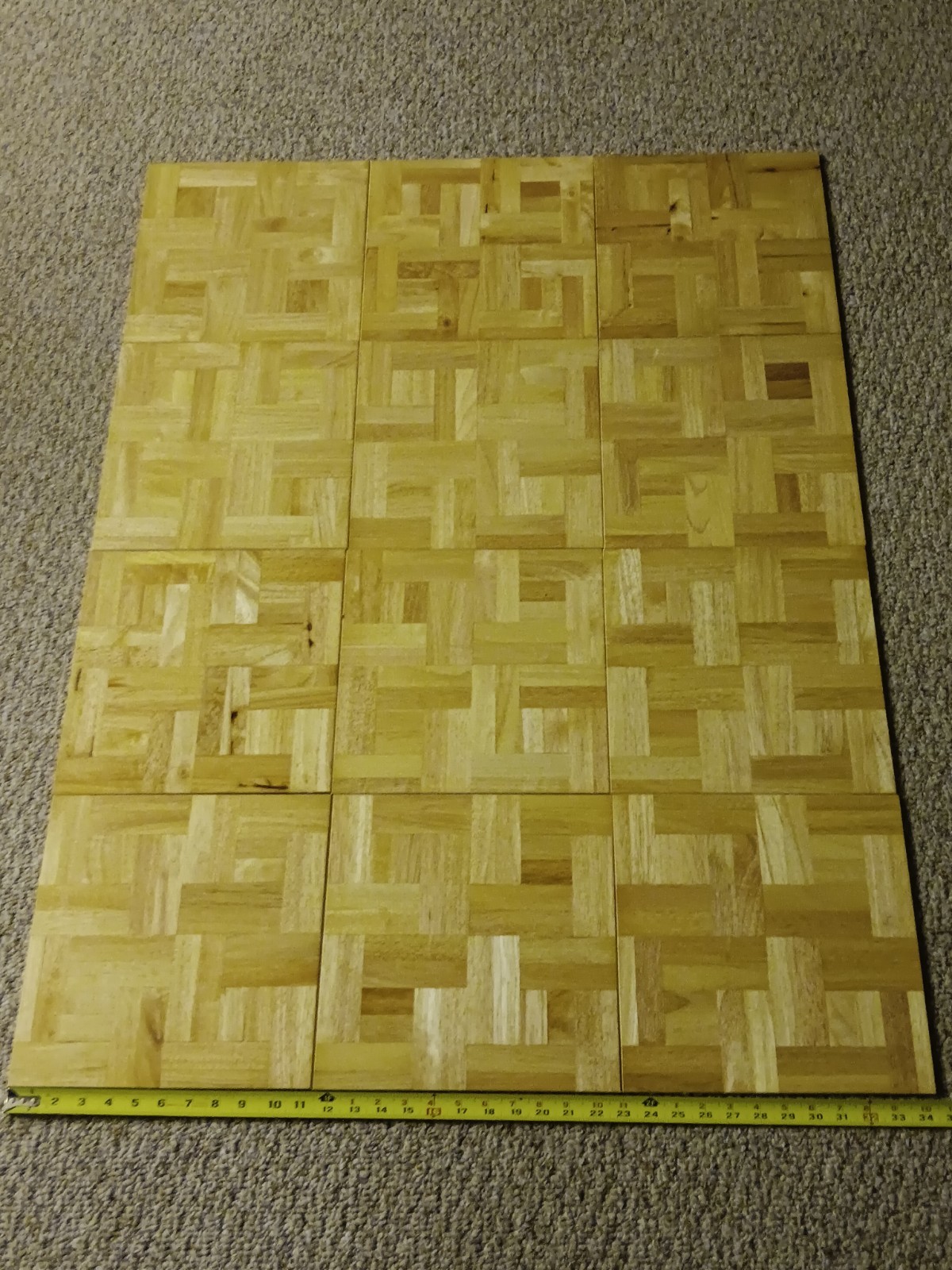 Oak Tree Hevea Wood HADDON HALL Parquet solid wood floor tiles Brand New 12 PCS.