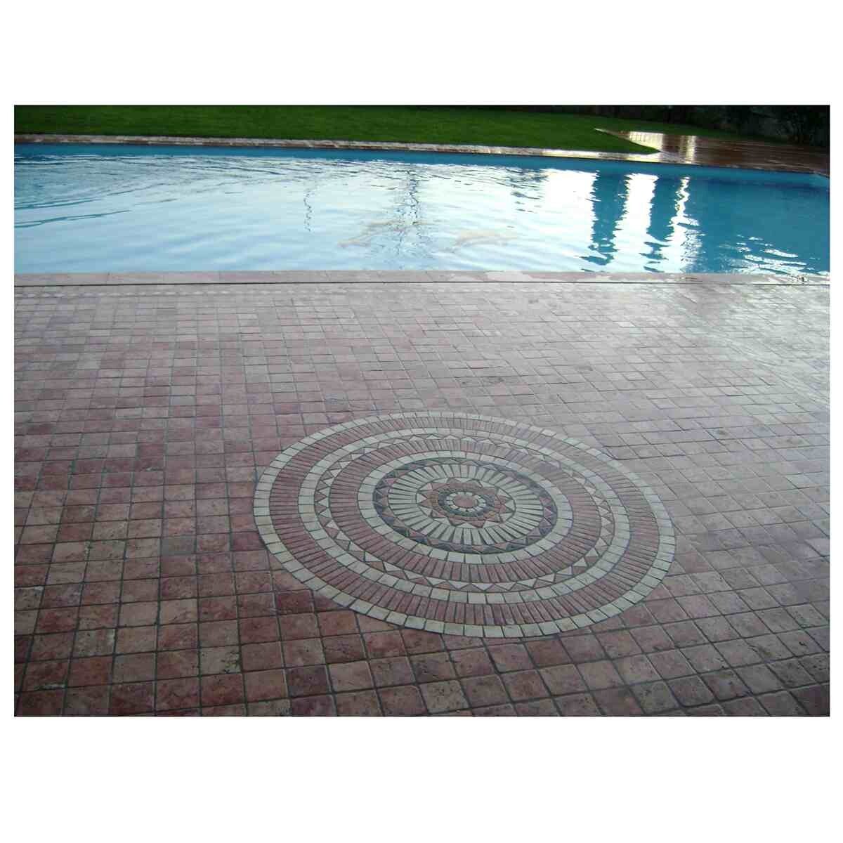 Natural Stone Tumbled Marble Netted Mosaic Floor Decor Medallion DIY Rosonen
