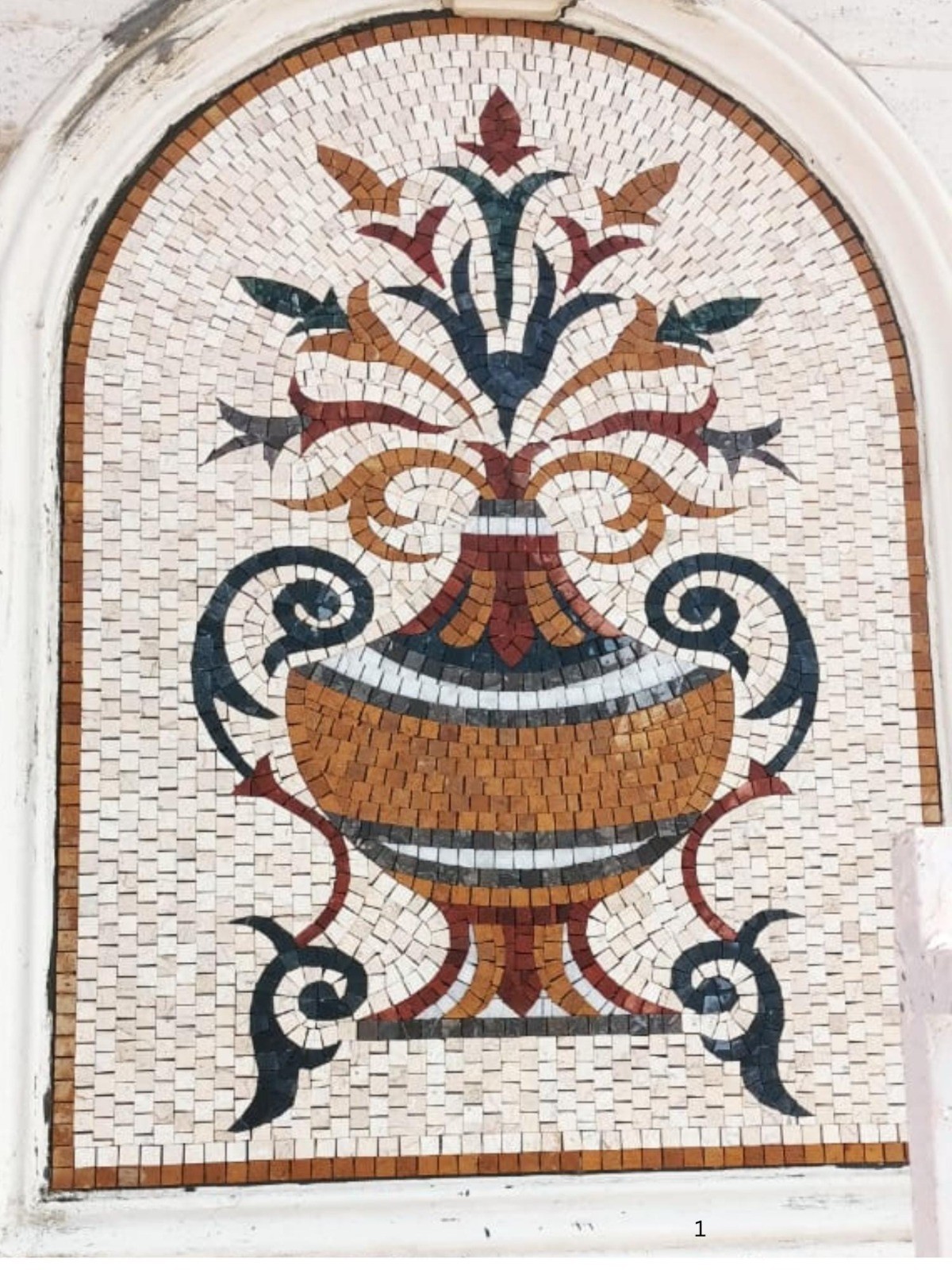 Handmade Marble Mosaic Kitchen Backsplash Roman Floral Wall Tile Natural Stone A
