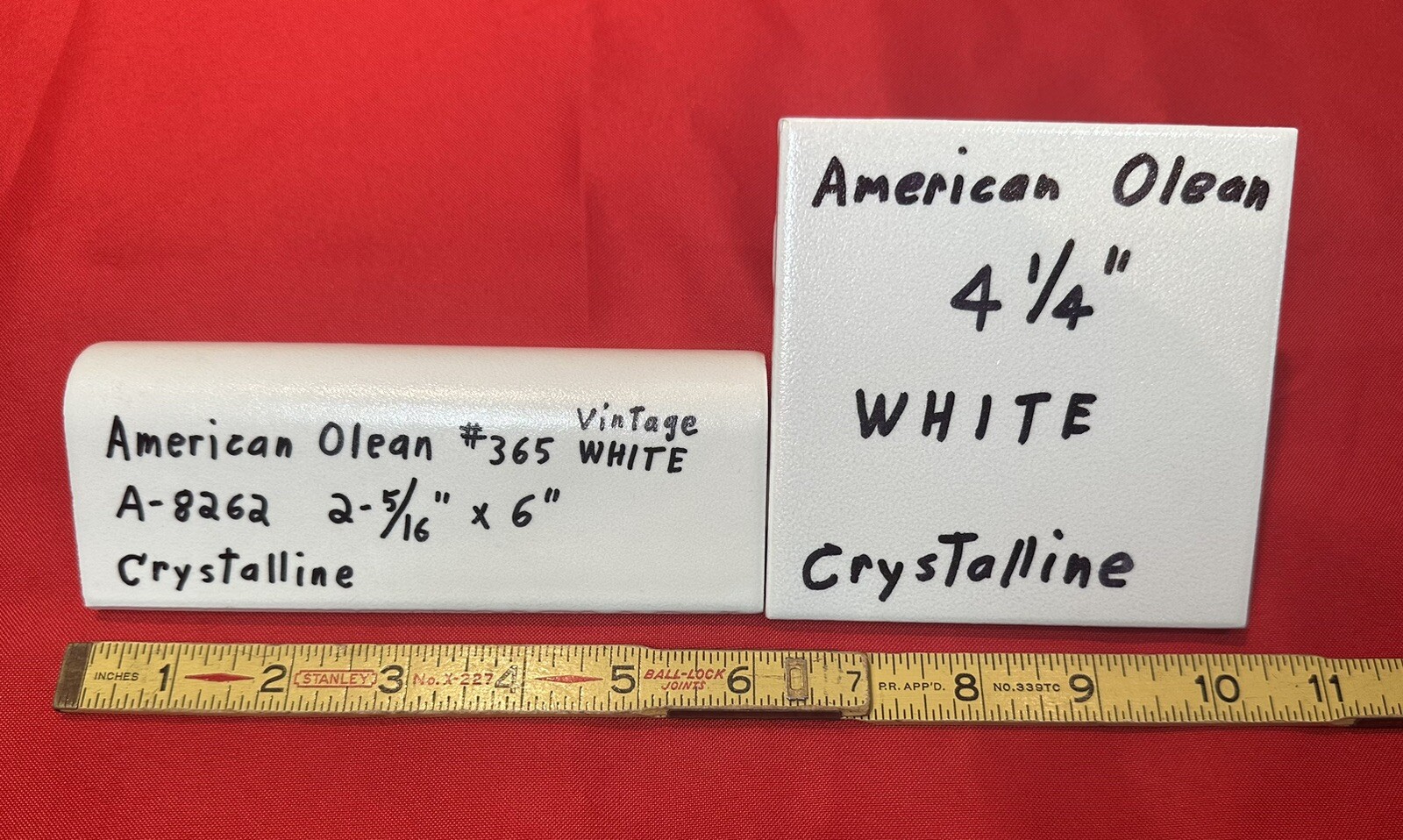1pc. Off-White V-Cap Crystalline Ceramic Tile: Counter-Top Edging American Olean