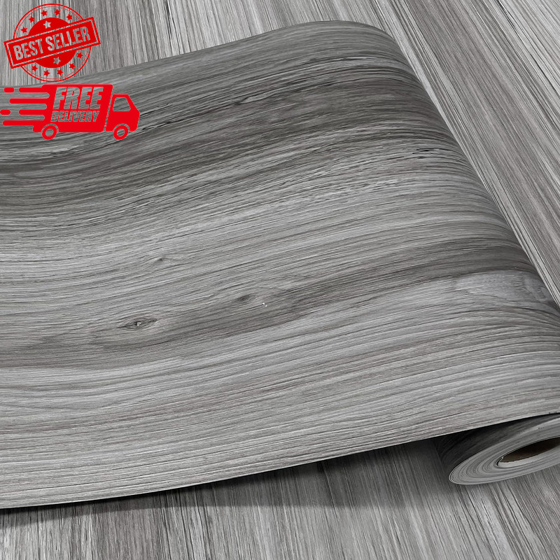 auxua Wood Grain Peel and Stick Floor Tiles – 11.8” Width, Full Roll Length o…