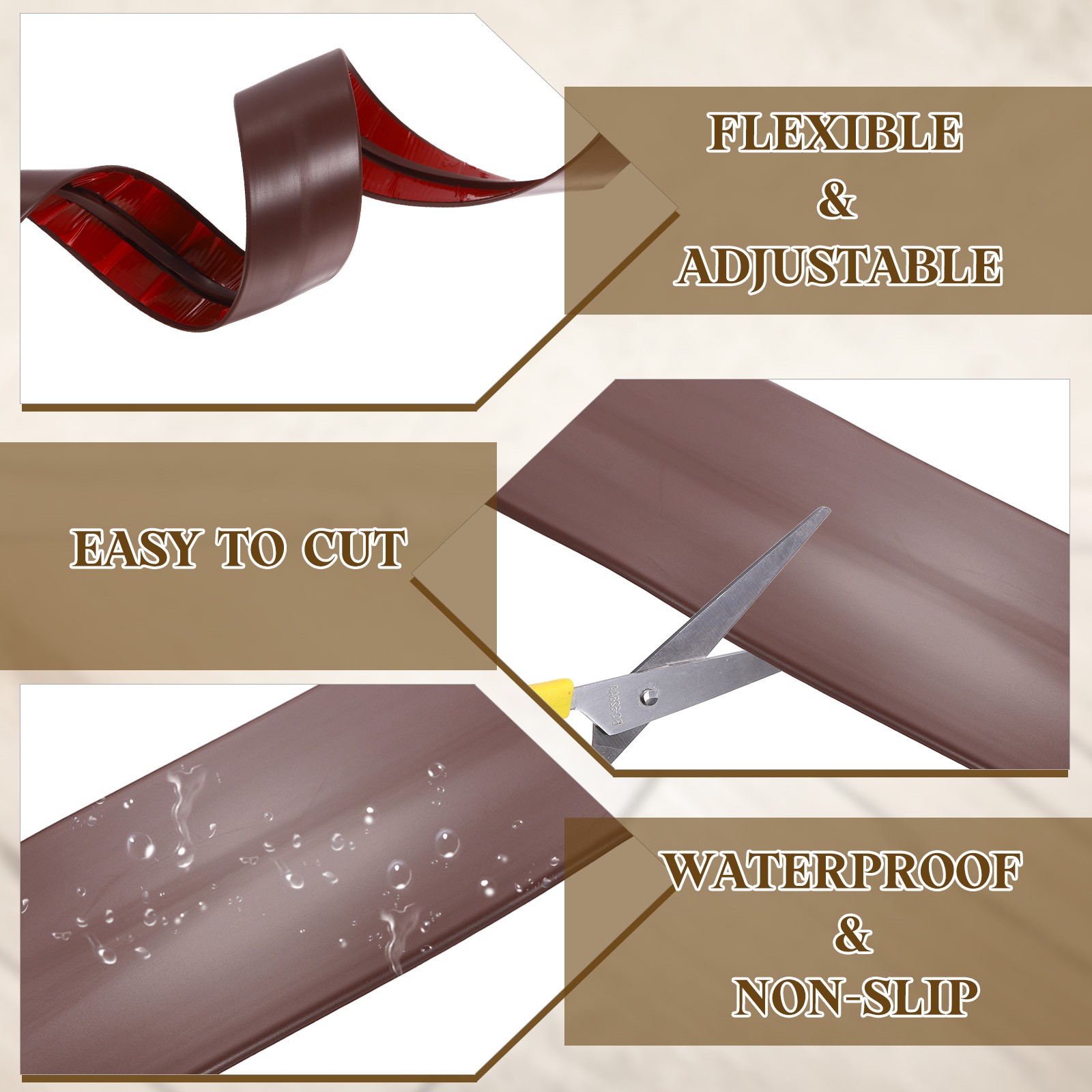 T-Molding Transition Strips 3.28 Ftx1.97″ Vinyl Flooring Edging Trim Coffee]