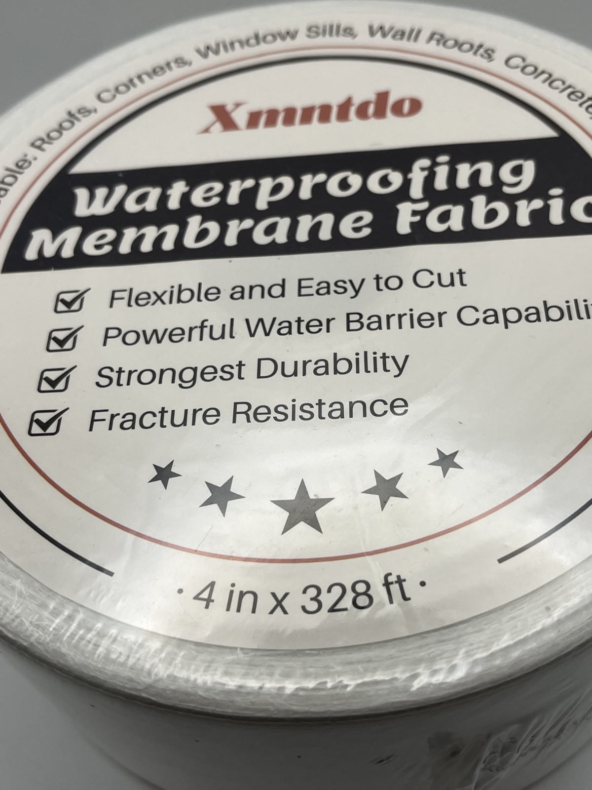 NEW Imntdo 4 Inch X 328 Ft Waterproofing Membrane Fabric, Fracture Resistant
