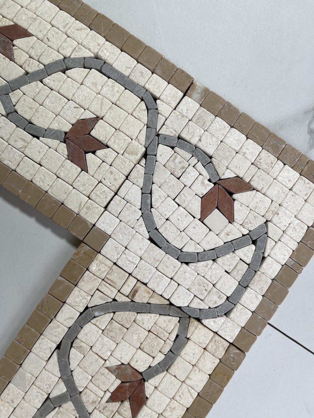 B4102T Marble Mosaic Border Listello Accent Insert Tile Edera 4×11 Tumbled