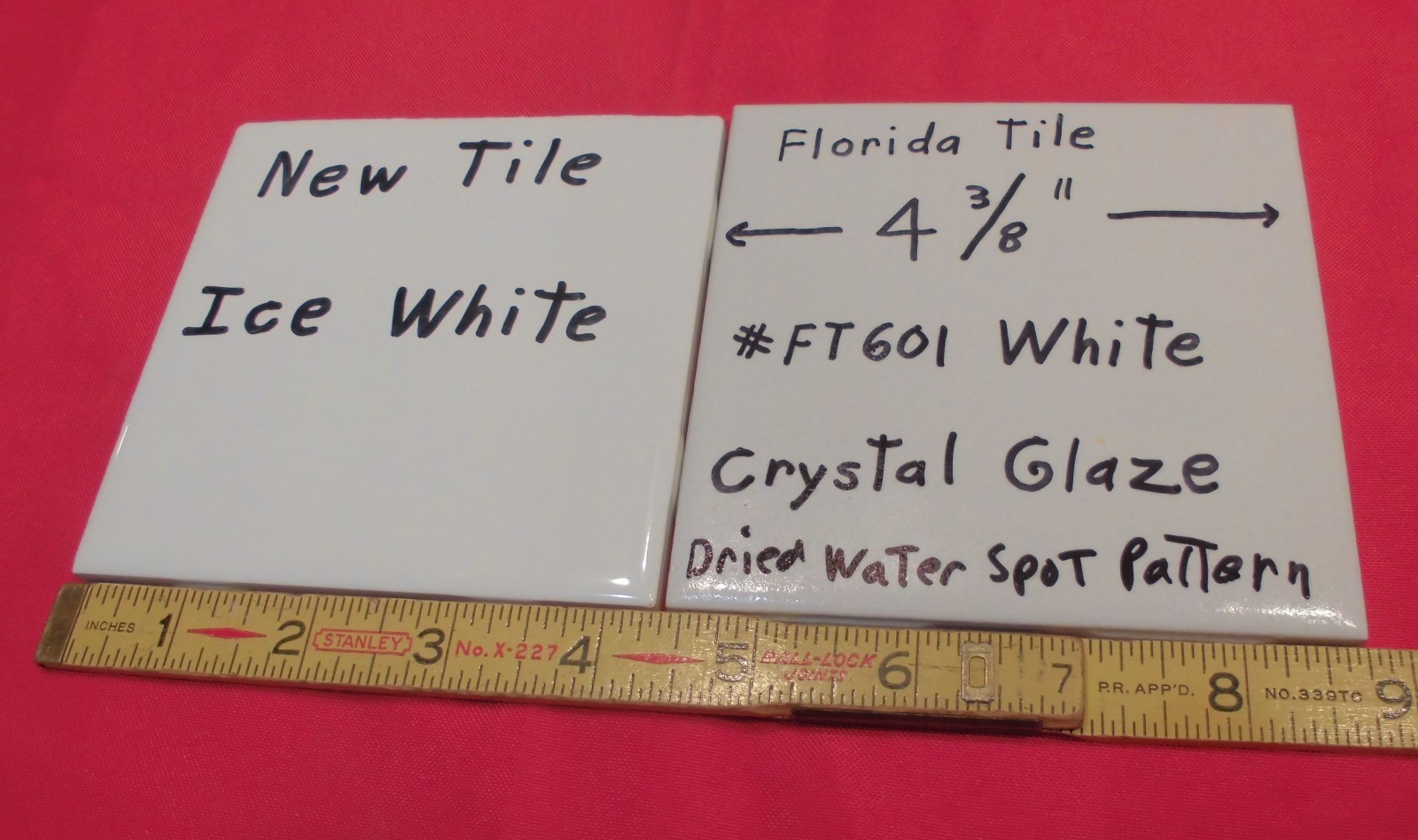 1 pc. *White* Ceramic Tile 4-3/8″ Crystal Glazed by Florida Tile Co. (NOS)