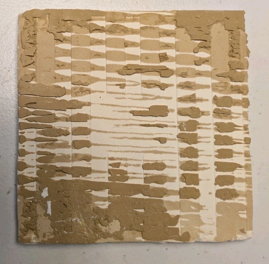 1 piece Gold Sparkle Dust on White 4-3/8″ Glossy Speckled Ceramic Atco Tile Used