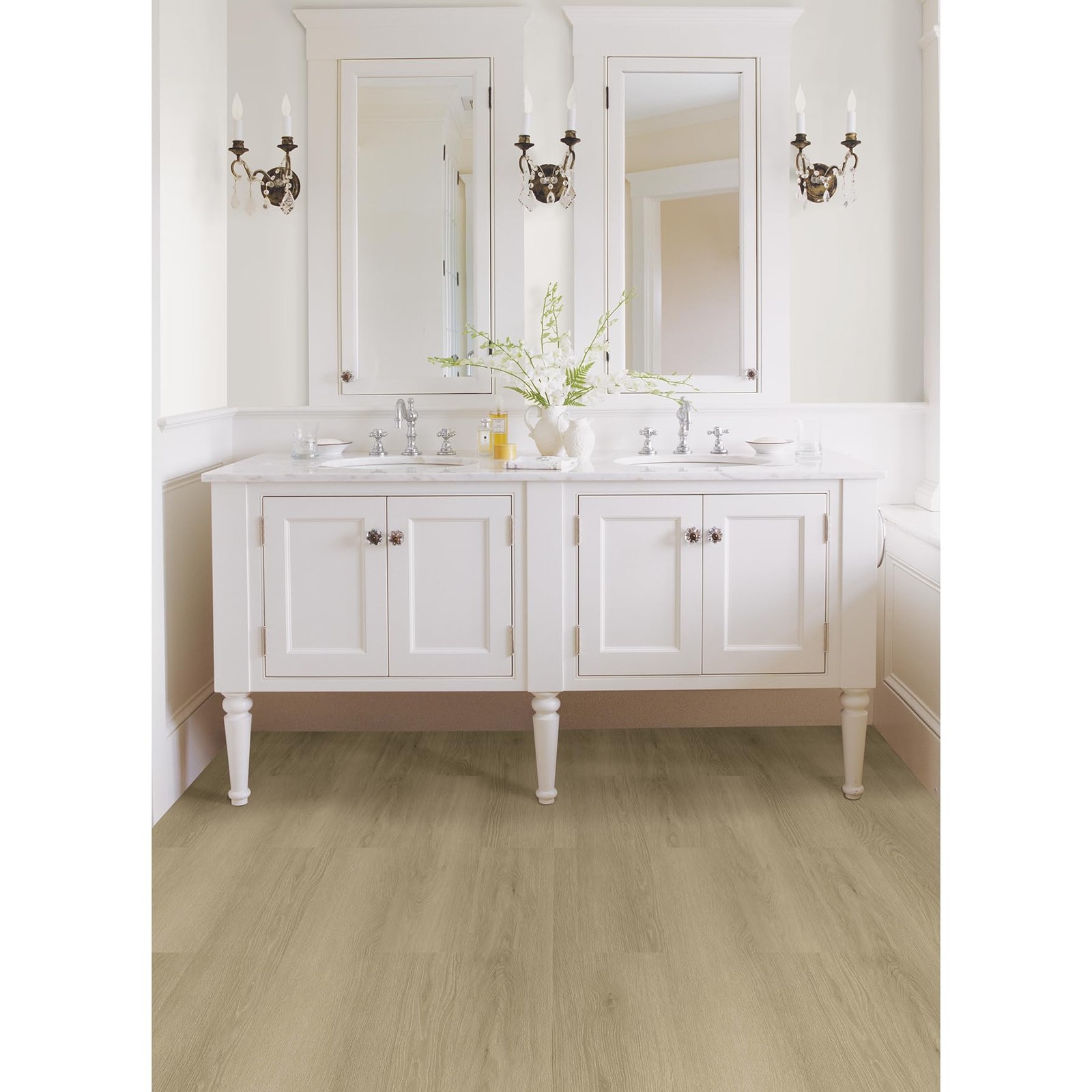 FloorPops FPW6158 Light Oak 36×6-in Peel & Stick Wood Planks 7 Pack